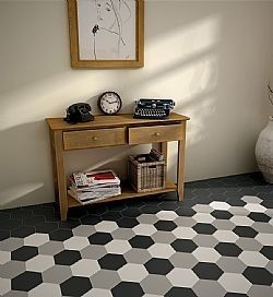 HEXATILE NEGRO - GRIS - BLANCO 17.5X20cm - ΕΞΑΓΩΝΑ ΜΑΤ ΠΛΑΚΑΚΙΑ 20338 20340 20339