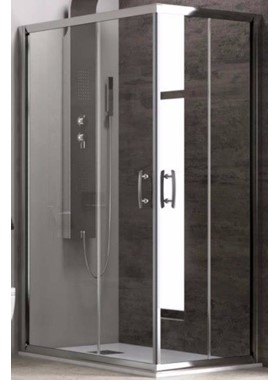 ΚΑΜΠΙΝΑ ΟΡΘΟΓΩΝΙΑ F100 (80x70xY190cm) CORNER ENTRY- ΔΙΑΦΑΝΟ ΚΡΥΣΤΑΛΛΟ ΚΑΤΑ ΤΩΝ ΑΛΑΤΩΝ