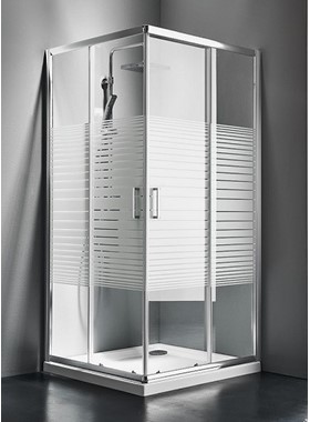 ΚΑΜΠΙΝΑ ΟΡΘΟΓΩΝΙΑ STARLET CORNER ENTRY CS10070S (100X70 CM) - STRIPES ΚΡΥΣΤΑΛΛΟ