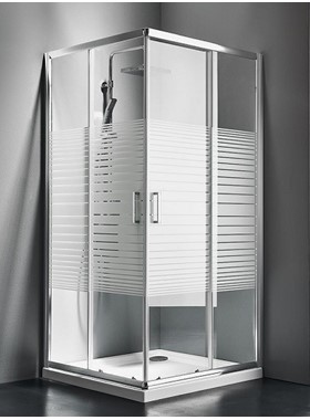 ΚΑΜΠΙΝΑ ΟΡΘΟΓΩΝΙΑ STARLET CORNER ENTRY CS7290S (90X72 CM) - STRIPES ΚΡΥΣΤΑΛΛΟ