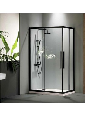 ΚΑΜΠΙΝΑ ΟΡΘΟΓΩΝΙΑ DEVON FLOW CORNER ENTRY CF10070C-400 BLACK MAT (100x70x195cm) ΚΡΥΣΤΑΛΛΟ ΚΑΤΑ ΤΩΝ ΑΛΑΤΩΝ