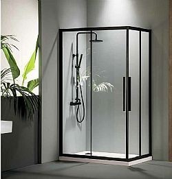 ΚΑΜΠΙΝΑ ΟΡΘΟΓΩΝΙΑ DEVON FLOW CORNER ENTRY CF10070C-400 BLACK MAT (100x70x195cm) ΚΡΥΣΤΑΛΛΟ ΚΑΤΑ ΤΩΝ ΑΛΑΤΩΝ