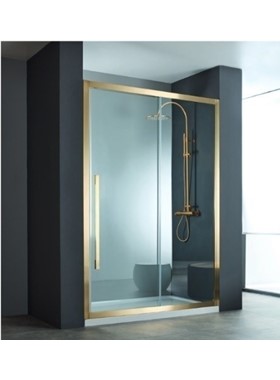 ΚΑΜΠΙΝΑ ΝΤΟΥΣΙΕΡΑΣ DEVON NOXX SLIDER SLN100C-211 GOLD BRUSHED PVD (97-99)cm x h200cm CLEAN GLASS