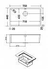 APELL METAMORFOSIS MEM71-411 (75x44cm)  - ΝΕΡΟΧΥΤΗΣ PVD ΜΑΥΡΟ ΛΕΙΟΣ ΥΠΟΚΑΘΗΜΕΝΟΣ