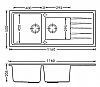 MACART LEXUS D-200 (116x50cm) ALPINA (ΛΕΥΚΟ) - ΝΕΡΟΧΥΤΗΣ ΓΡΑΝΙΤΕΝΙΟΣ ΕΝΘΕΤΟΣ