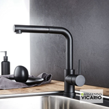 ARMANDO VICARIO FLUO 18580-400 BLACK MAT - ΜΠΑΤΑΡΙΑ ΚΟΥΖΙΝΑΣ ΜΕ ΝΤΟΥΣ