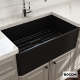 BOCCHI 1138-401 ΝΕΡΟΧΥΤΗΣ ΠΟΡΣΕΛΑΝΗΣ ΕΠΙΚΑΘΗΜΕΝΟΣ 76x46cm ΜΑΥΡΟΣ ΜΑΤ