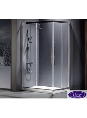 ΚΑΜΠΙΝΑ DEVON FLOW CORNER ENTRY CF10070C-100 CHROME (100x70x195cm) ΚΡΥΣΤΑΛΛΟ ΚΑΤΑ ΤΩΝ ΑΛΑΤΩΝ