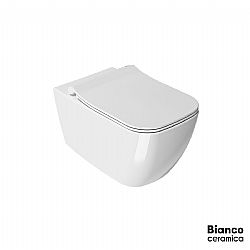 BIANCO CERAMICA MIZO 361600SC-300 RIMLESS - ΛΕΚΑΝΗ ΚΡΕΜΑΣΤΗ 51,5cm ME ΚΑΘΙΣΜΑ SLIM SOFT CLOSE